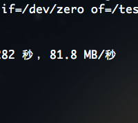 在Macbook Pro的虚拟机磁盘IO测试结果为每秒81.8M